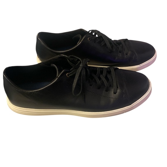 Cole Haan Black Leather Sneakers with White Soles GUC 11M - Picture 1 of 7